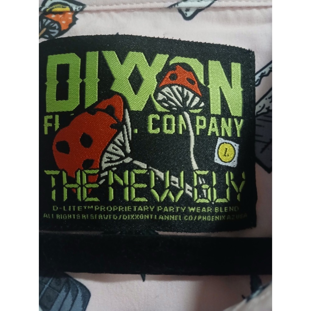 Mens Dixxon Flannel "The New Guy" short sleeve party shirt LARGE pink - Picture 3 of 4